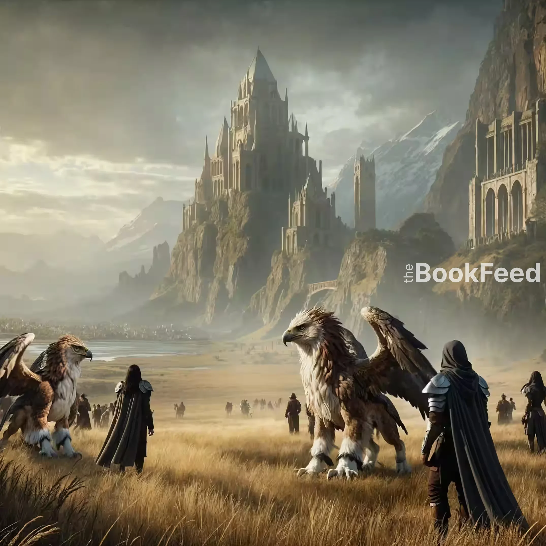 Training field with fliers and gryphons