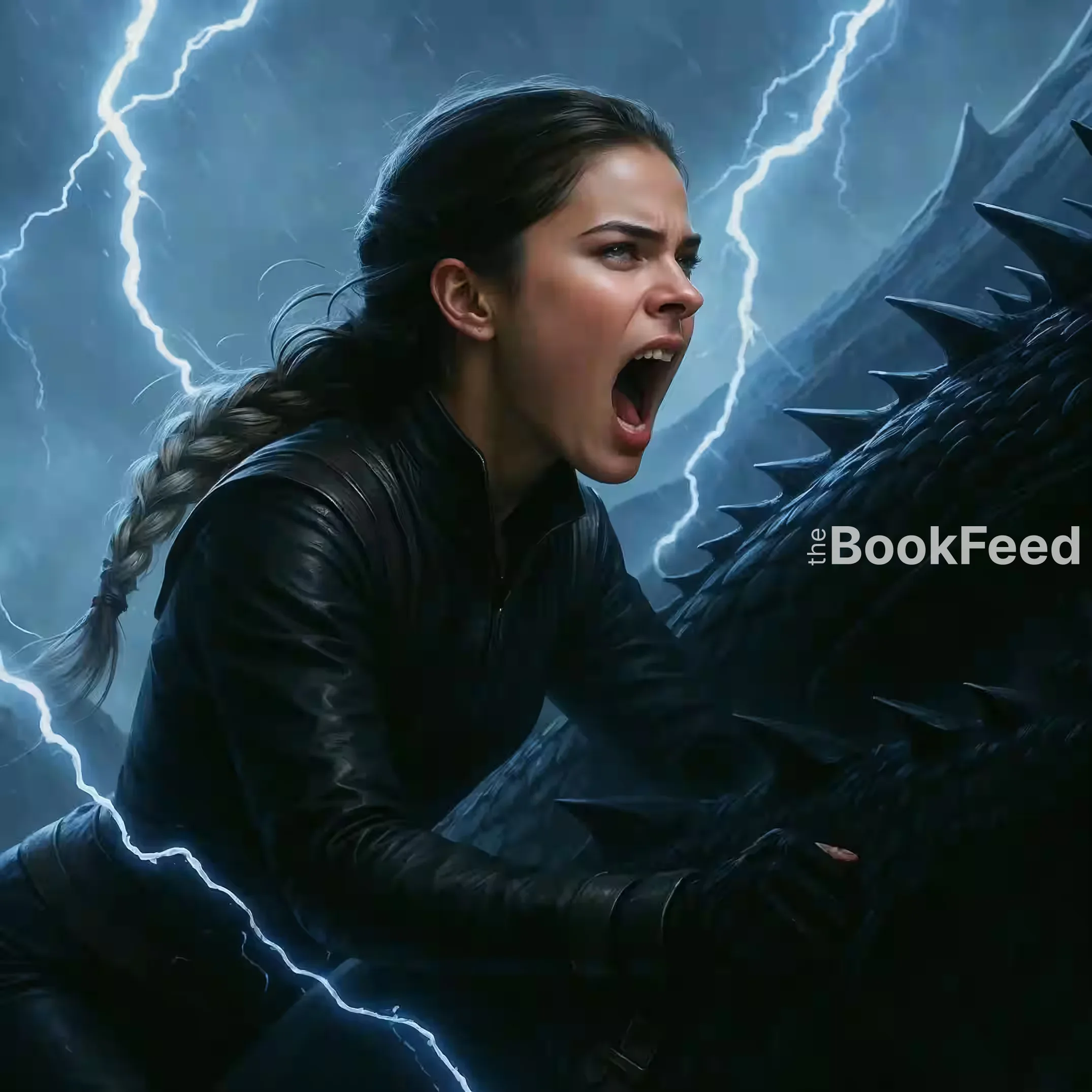 Violet wreathed in lightning