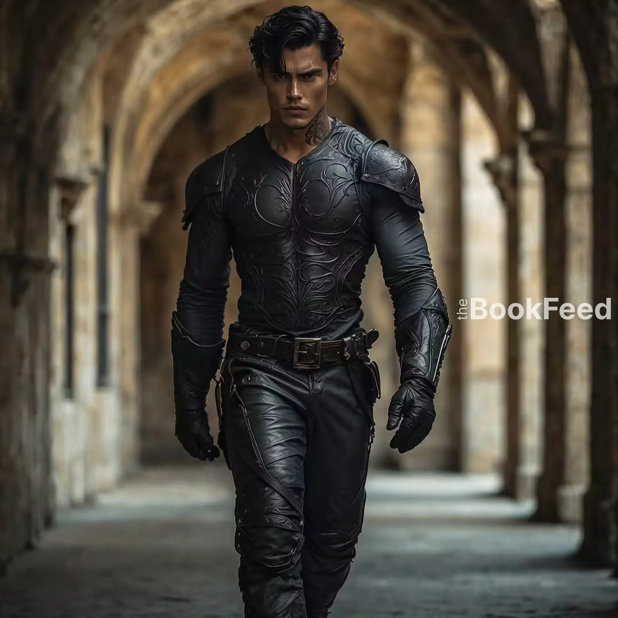 Xaden Riorson standing in a stone corridor