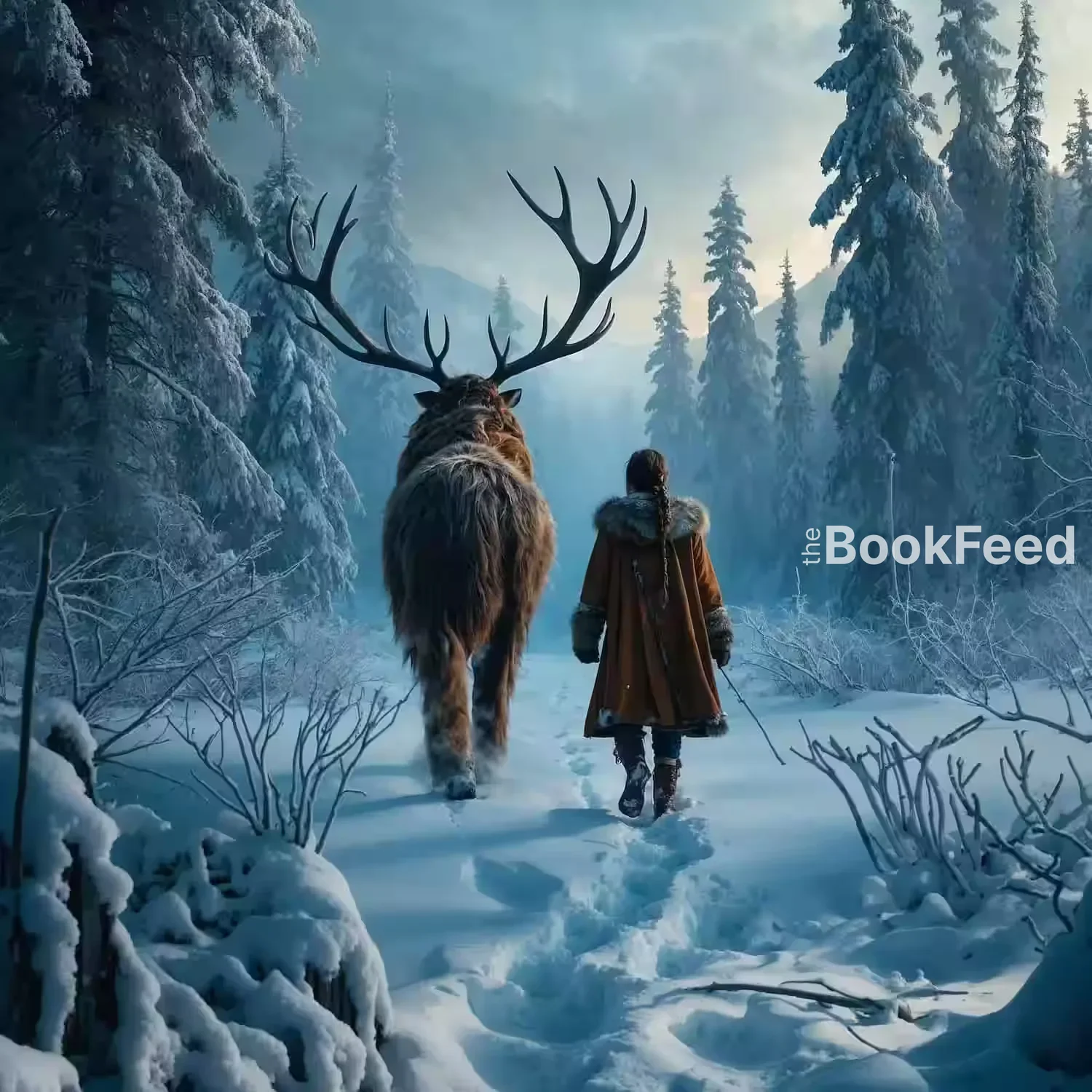 Bestienhafter Fae steht in der Tür einer kleinen Hütte