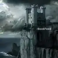 Dark fortress on a stormy island