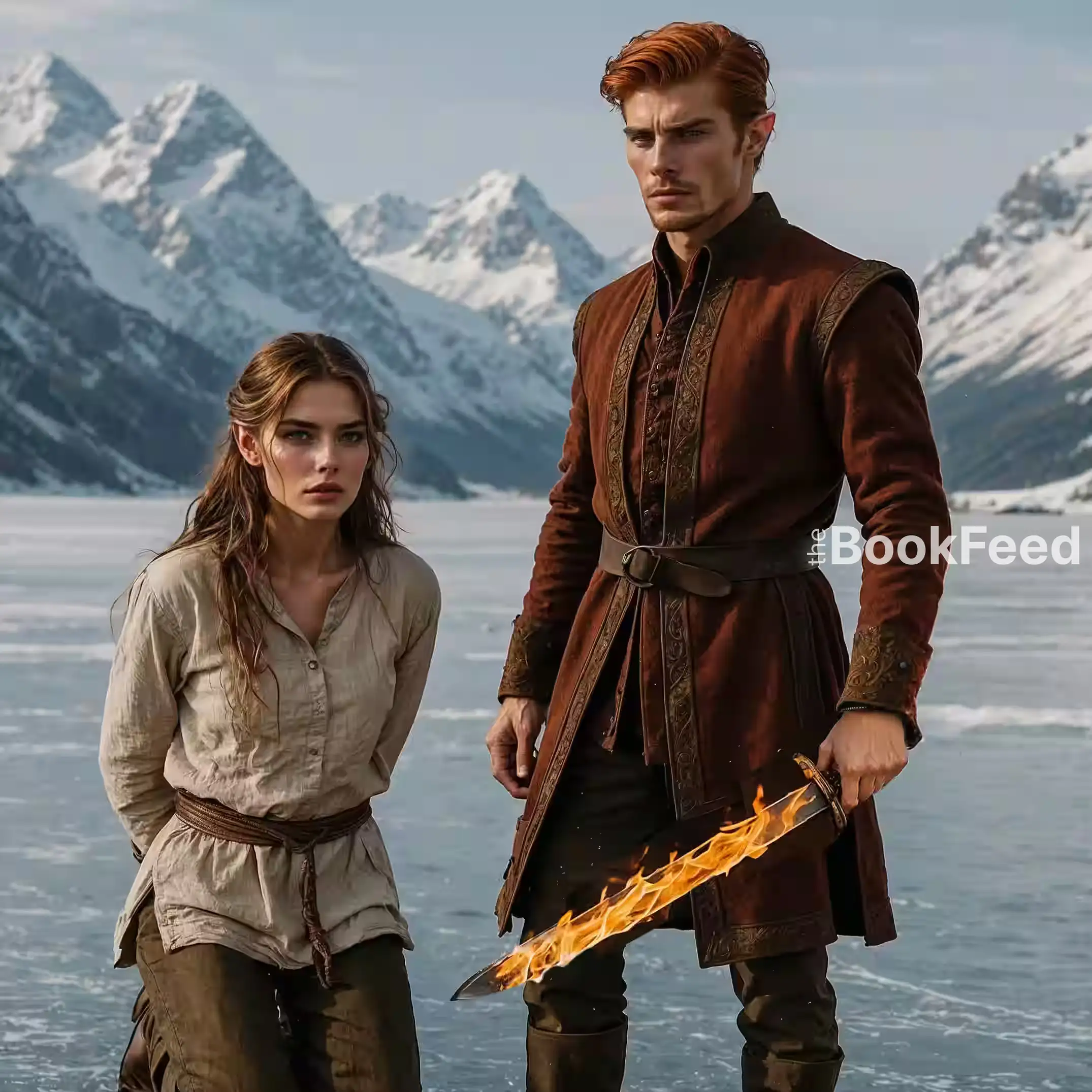 Feyre on the ice lake