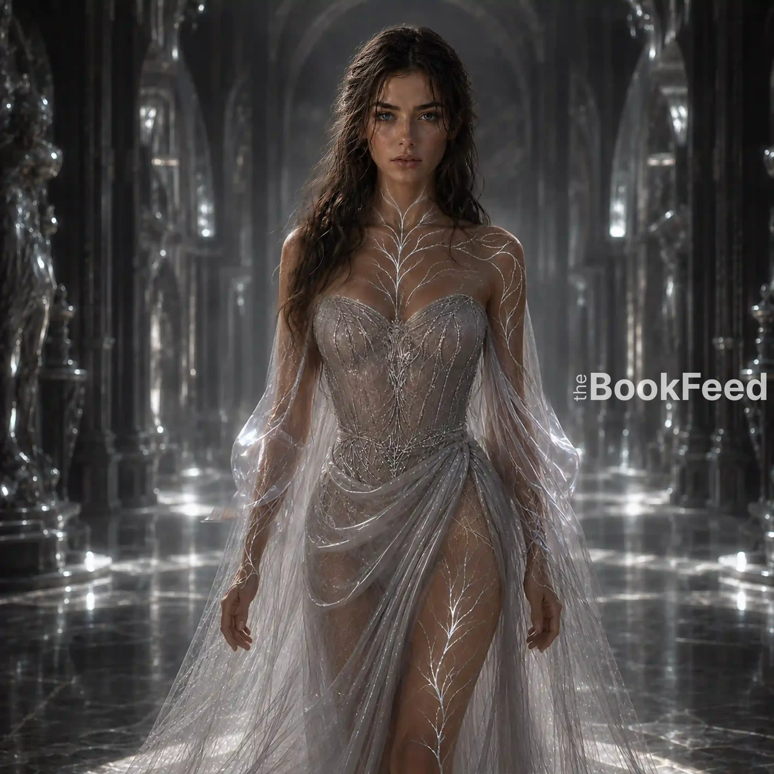 Aris in the silver dress at the ball