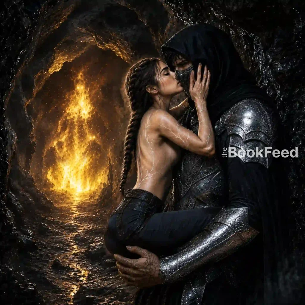 Aris and Raker in the tunnel with the fire demon